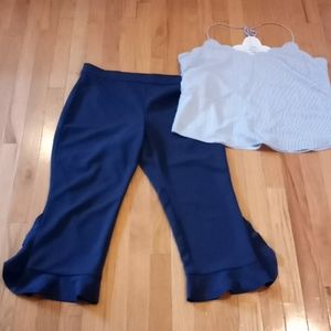 Alfani pull on ruffle hem Capri sz.10